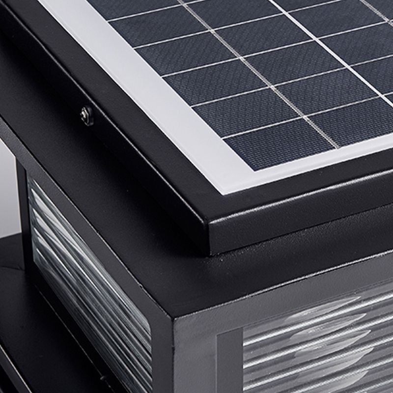 Ray Lămpi metalice dreptunghiulare LED contemporane pentru exterior, negre
