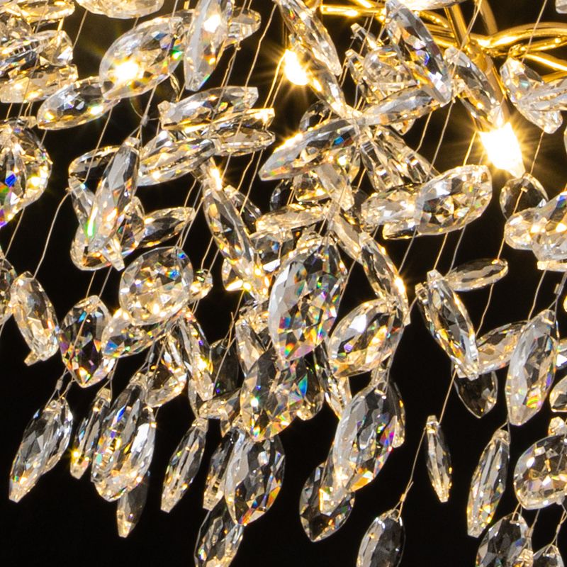 Kristy candelabru auriu din sticlă și cristal, contemporan