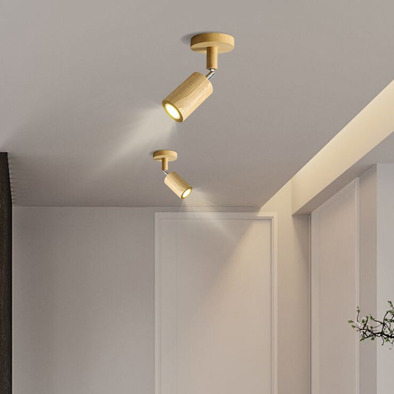 Muto modern LED Proiector de Tavan Reglabil, lemn