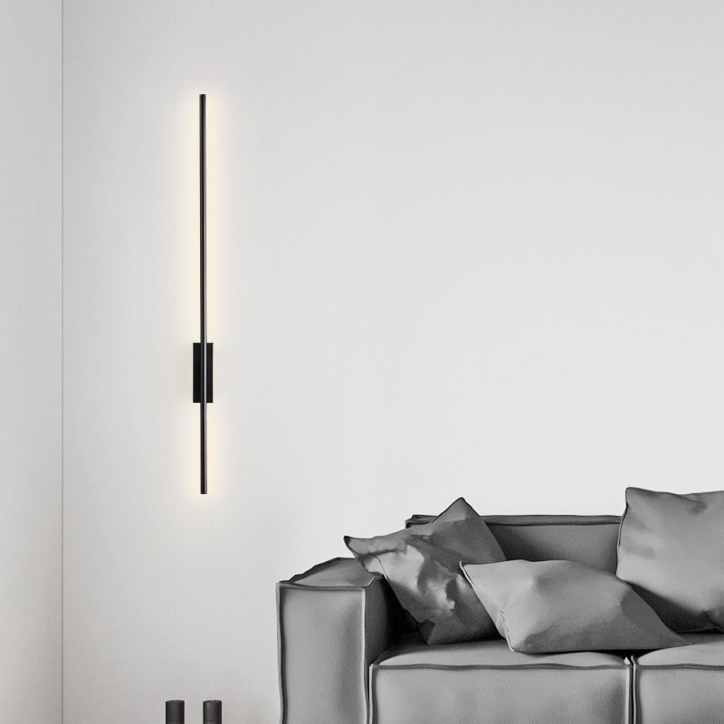 Arisha aplică de perete modernă liniară din metal și pentru dormitor, negru/alamă