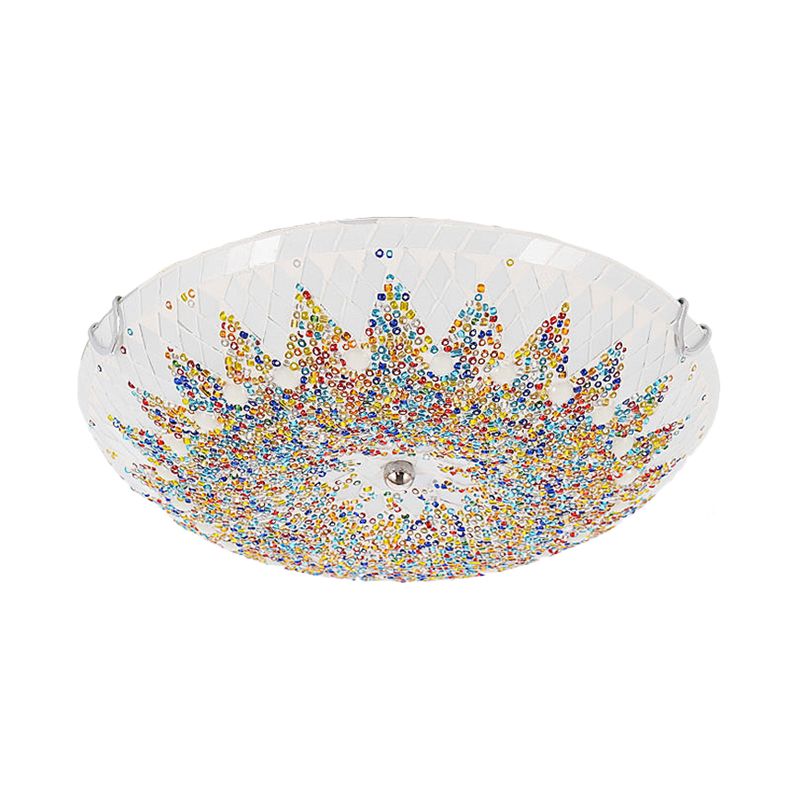 Tiffany plafonieră aplicată modern Mediterranean din sticlă albastru/galben/alb