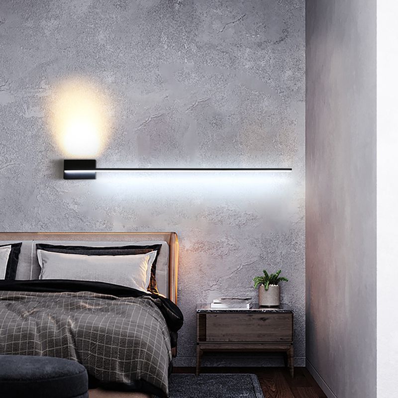 Arisha aplică de perete neagră din metal, minimalistă, liniară, pentru zona oglinzii și baie