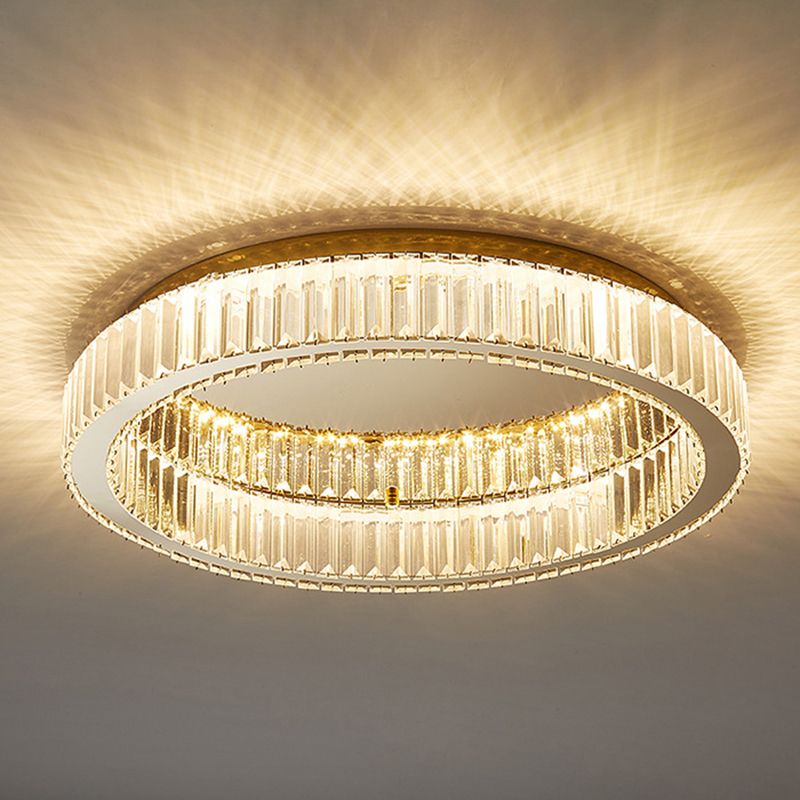 Kristy plafonieră aplicată aurie din cristal, modernă, în stil Art Deco, circulară