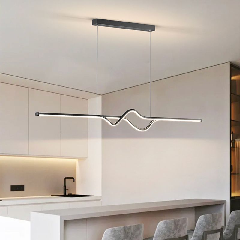 Arisha lampă suspendată liniară modernă din metal, negru/alb/Gri