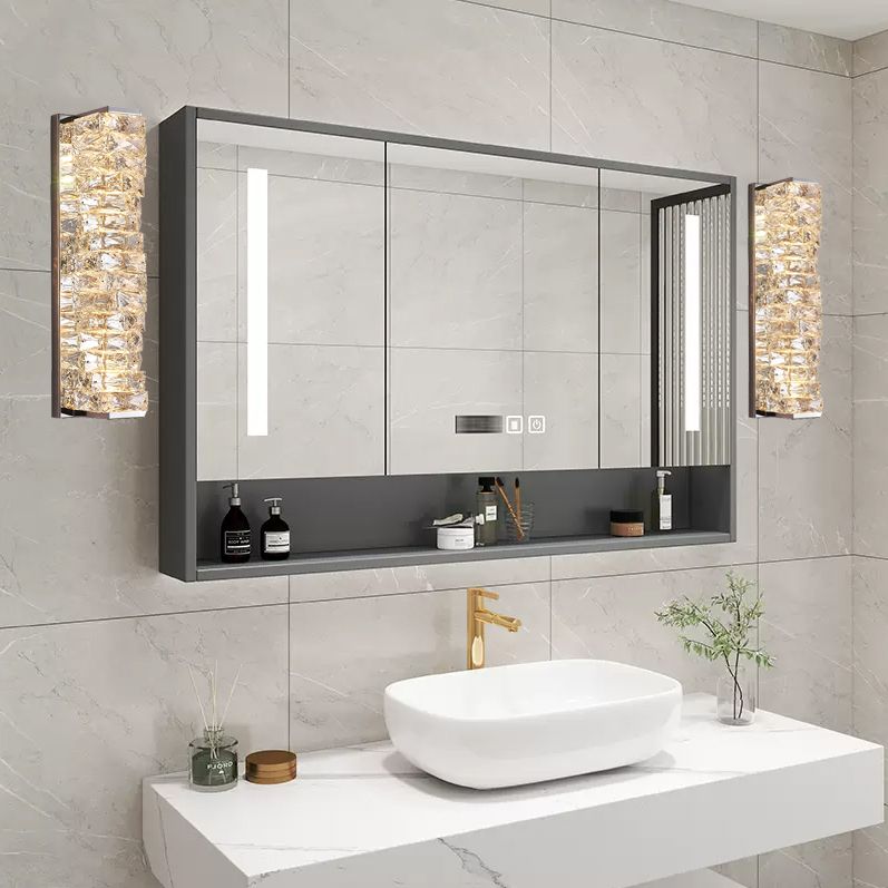 Kristy aplică de perete din metal și cristal, modernă, dreptunghiulară, LED, pentru zona oglinzii