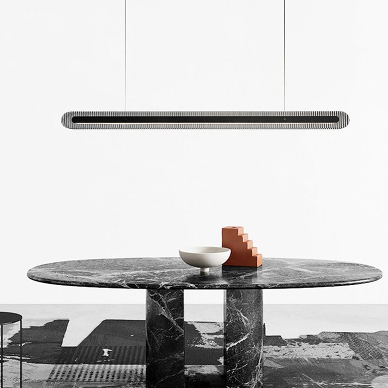 Arisha minimalist Linear metal/lampă suspendată, neagră