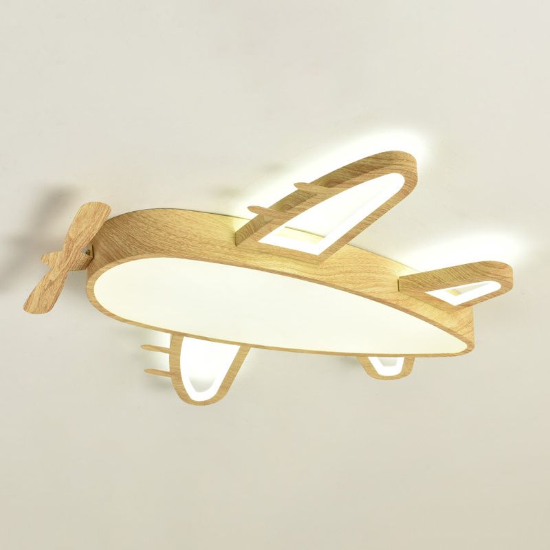 Arisha plafonieră modernă Art Deco din lemn, în formă de avion, lemn/lemn închis