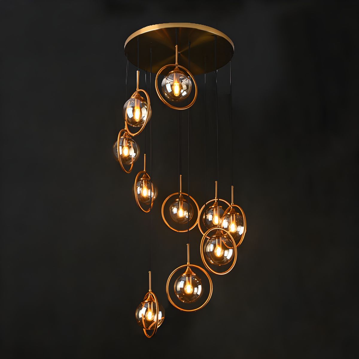 Valentina modern Spiral Ball sticlă Staircase candelabru