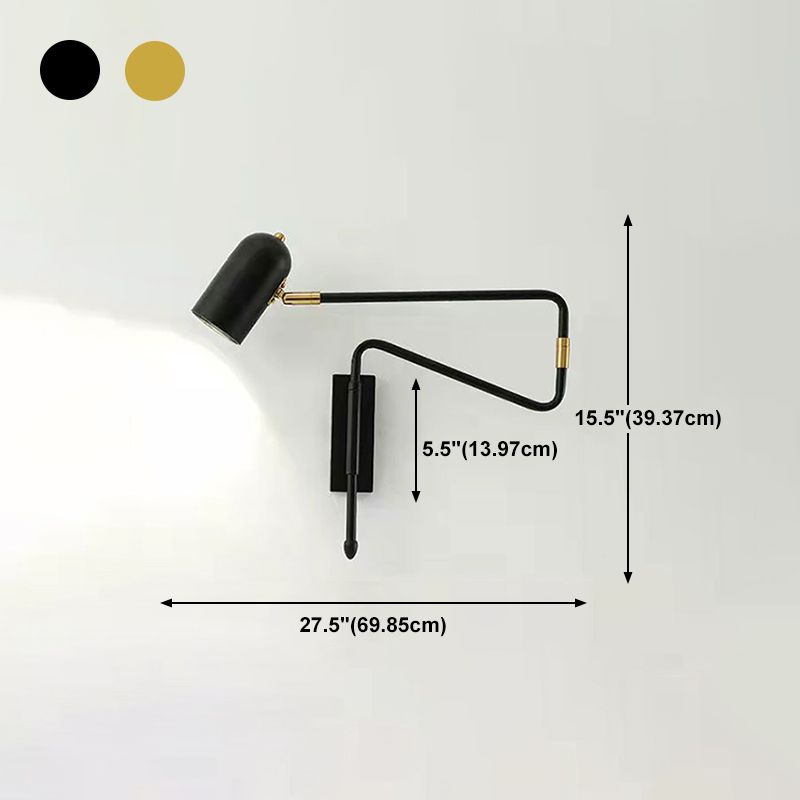 Aria aplică de perete modernă, metal reglabil, culoare neagră/aurie, pentru birou
