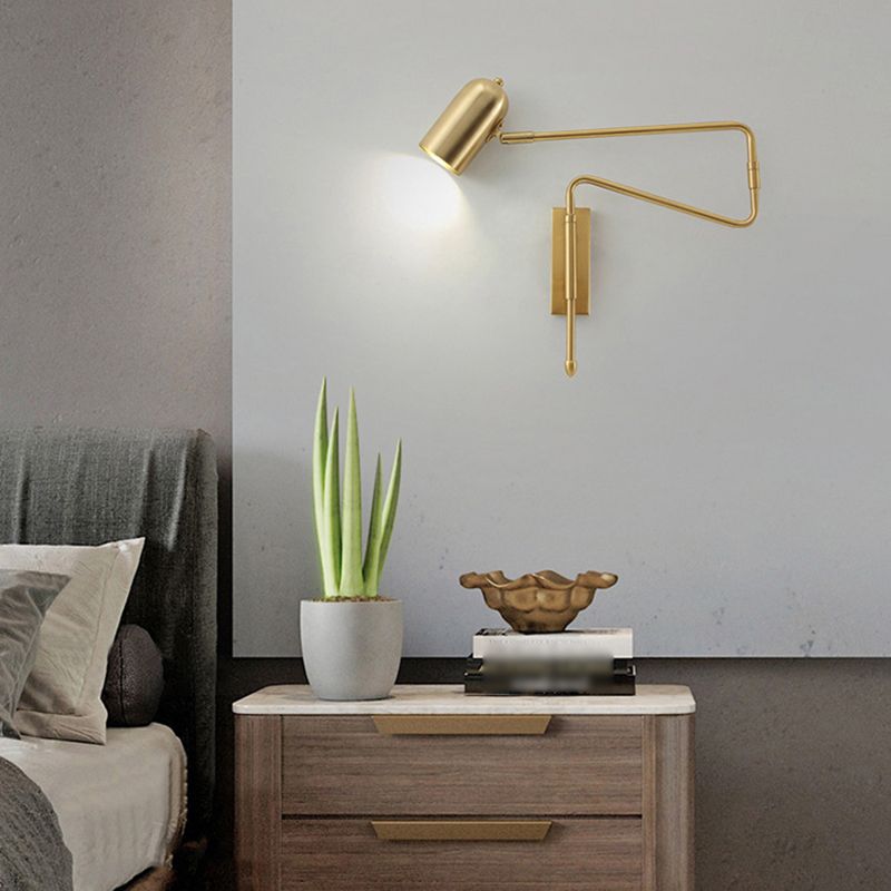 Aria aplică de perete modernă, metal reglabil, culoare neagră/aurie, pentru birou