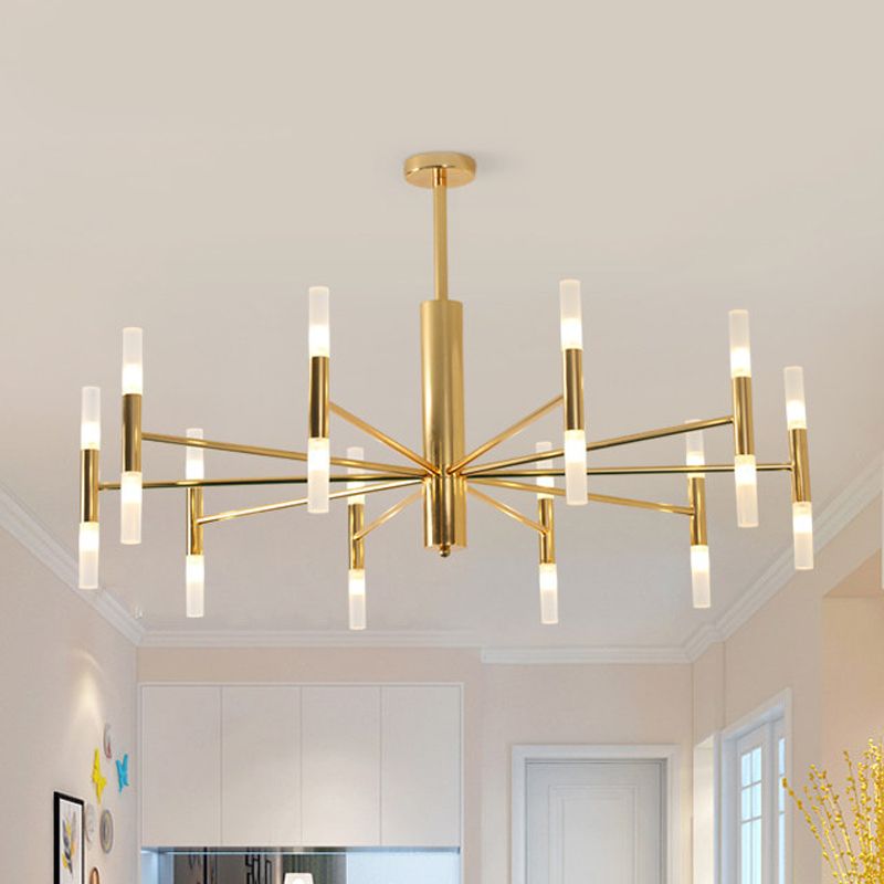 Kristy candelabru auriu din metal, modern, cilindric