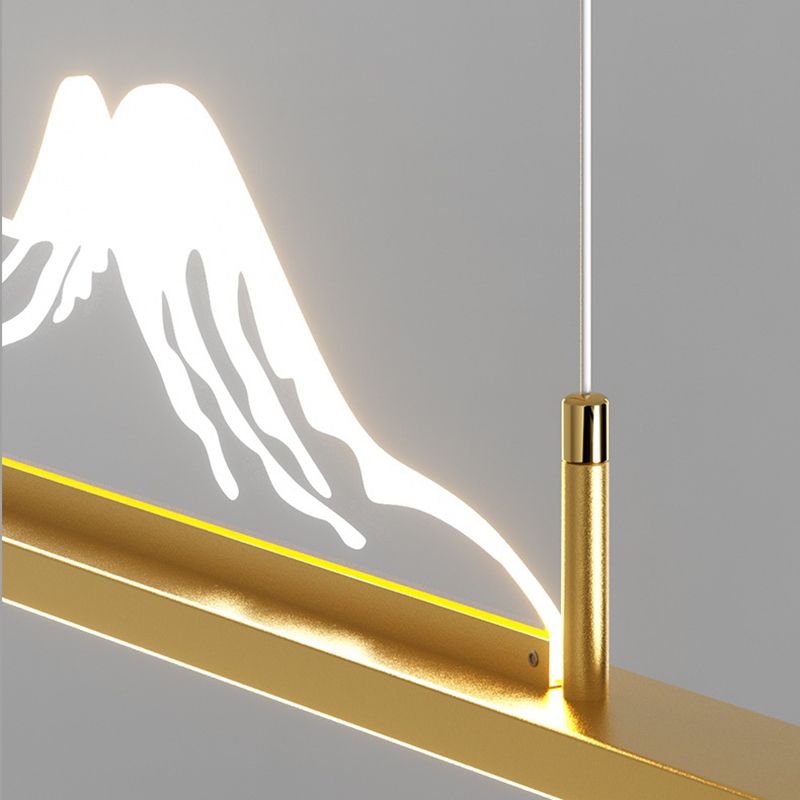 Arisha Designer Mountain formă LED lampă suspendată, negru/auriu