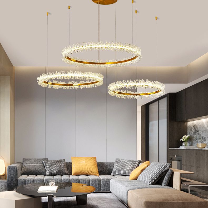 Kristy lampă suspendată din cristal, de lux, circulară, cu ciucuri