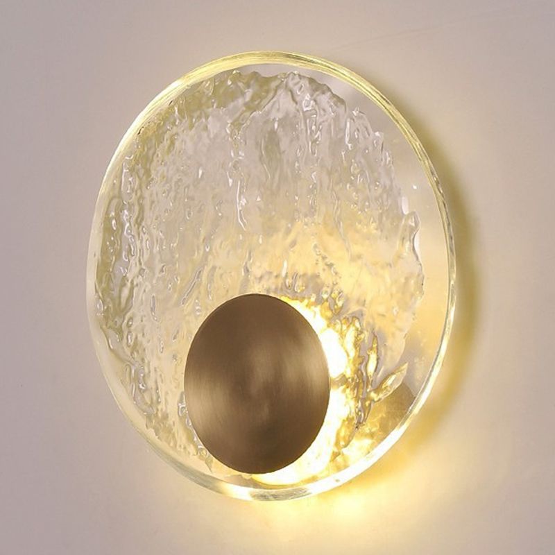 Kristy aplică de perete Art Deco cu glob din cristal și metal, aurie, pentru dormitor