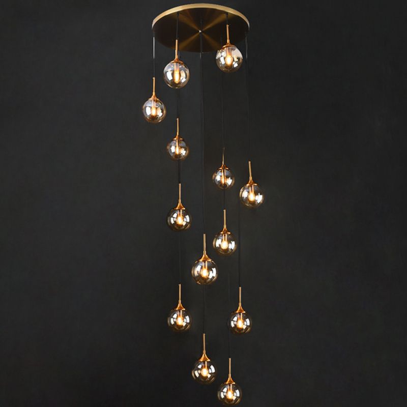 Valentina modern Spiral Ball sticlă Staircase candelabru