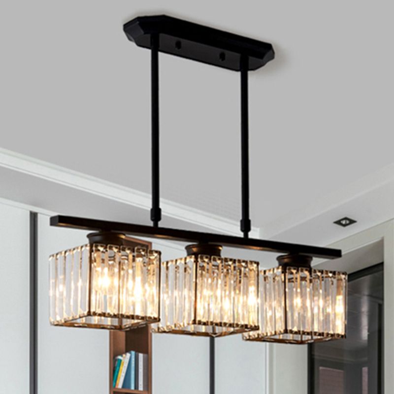 Kristy cristal Square lampă suspendată, negru & auriu, 3/4 surse de lumină