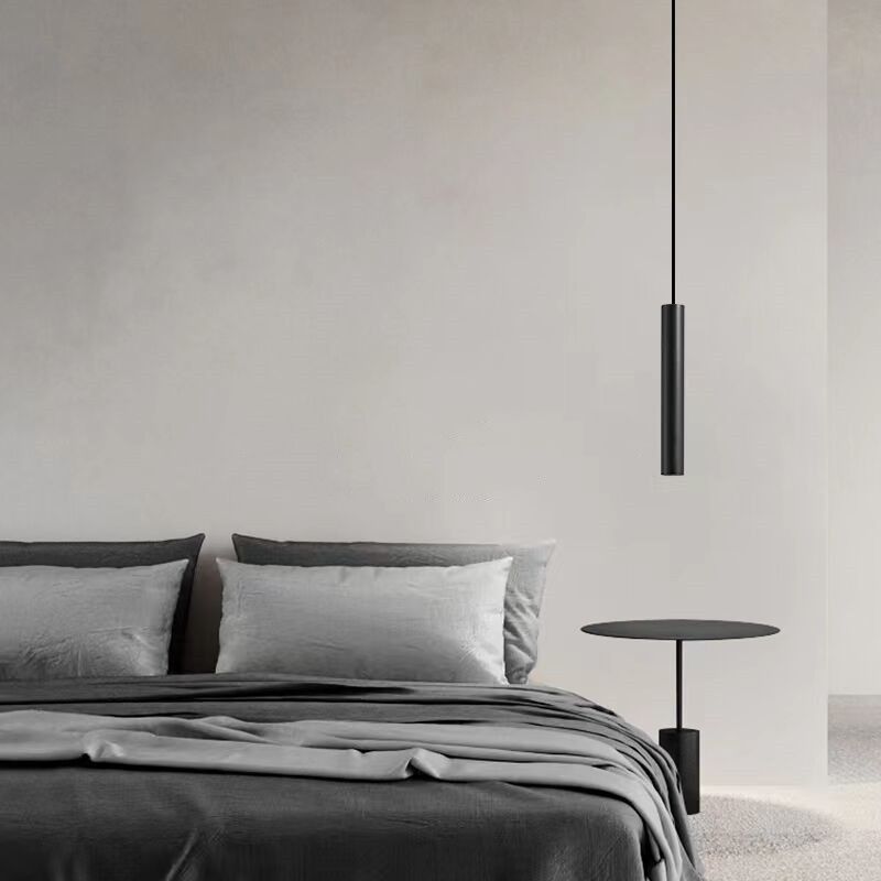 Arisha lampă suspendată neagră, minimalistă, cilindrică