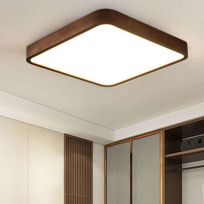 Muto plafonieră aplicată din lemn de nuc, modernă, geometrică, LED