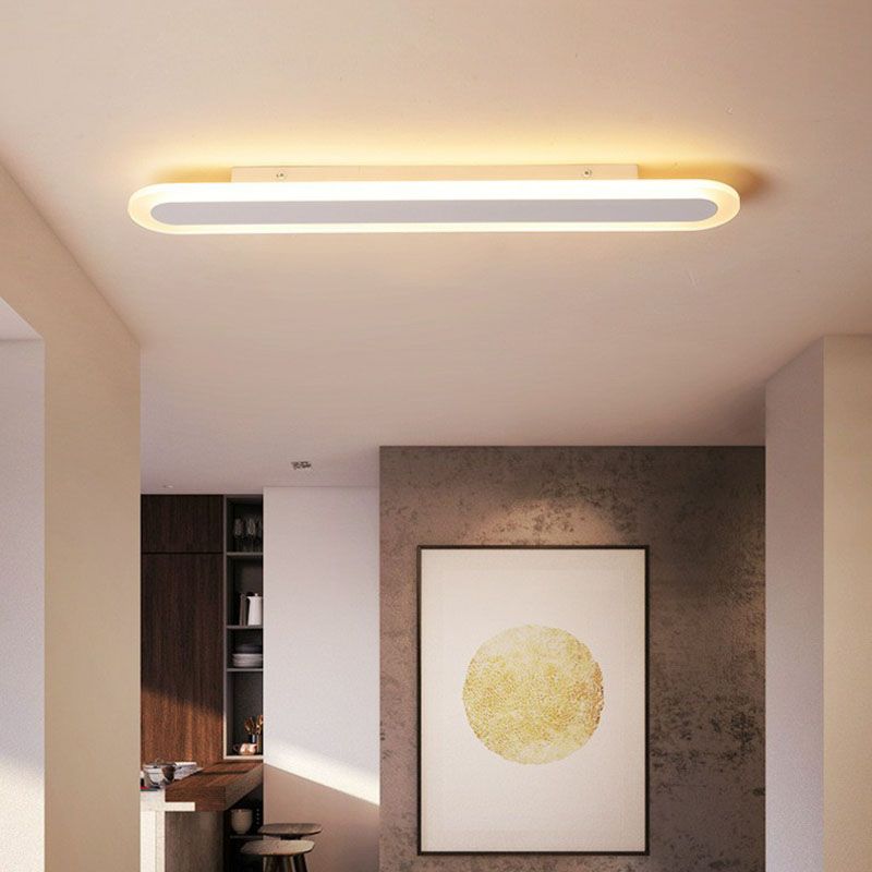 Arisha plafonieră aplicată minimalistă ovală liniară, alb/Cafea