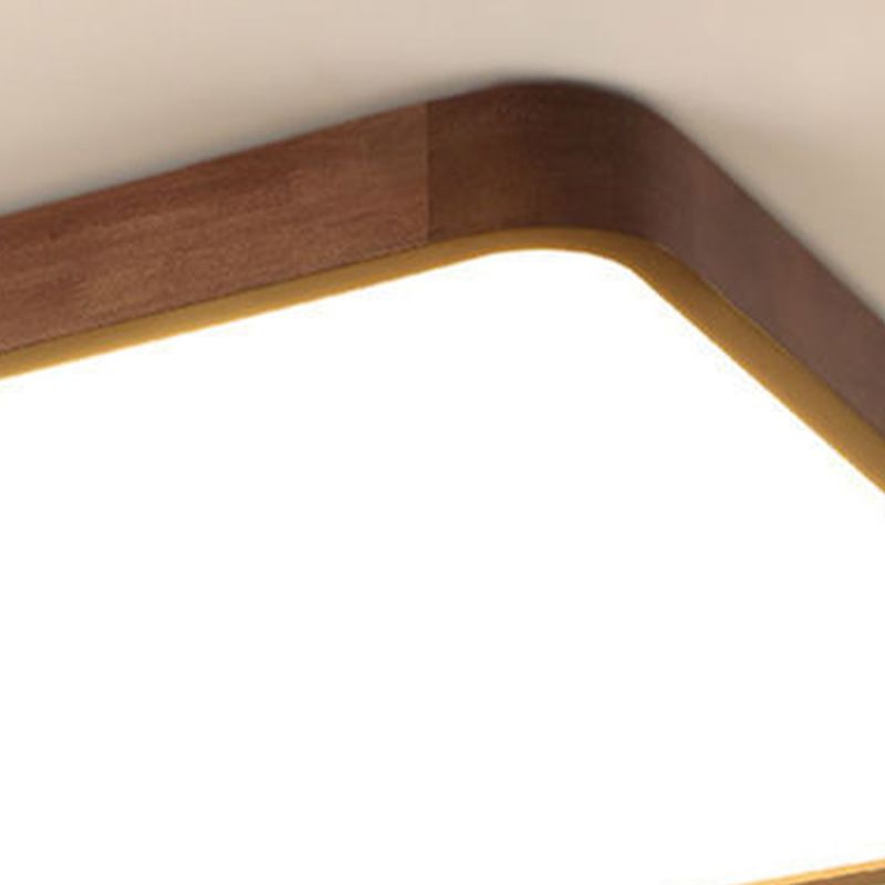 Muto plafonieră aplicată din lemn de nuc, modernă, geometrică, LED