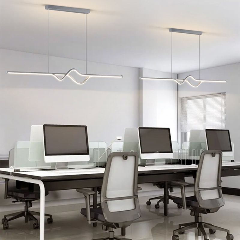 Arisha lampă suspendată liniară modernă din metal, negru/alb/Gri