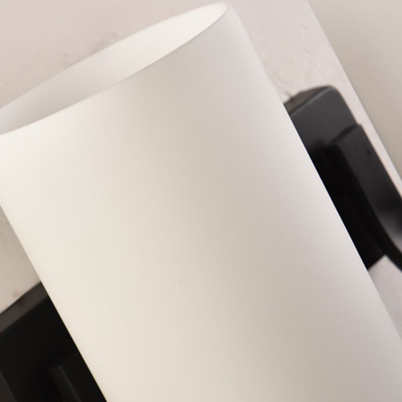 Tiffany Minimalism Cylindrical metal sticlă Art oglindă aplică de perete, negru/crom