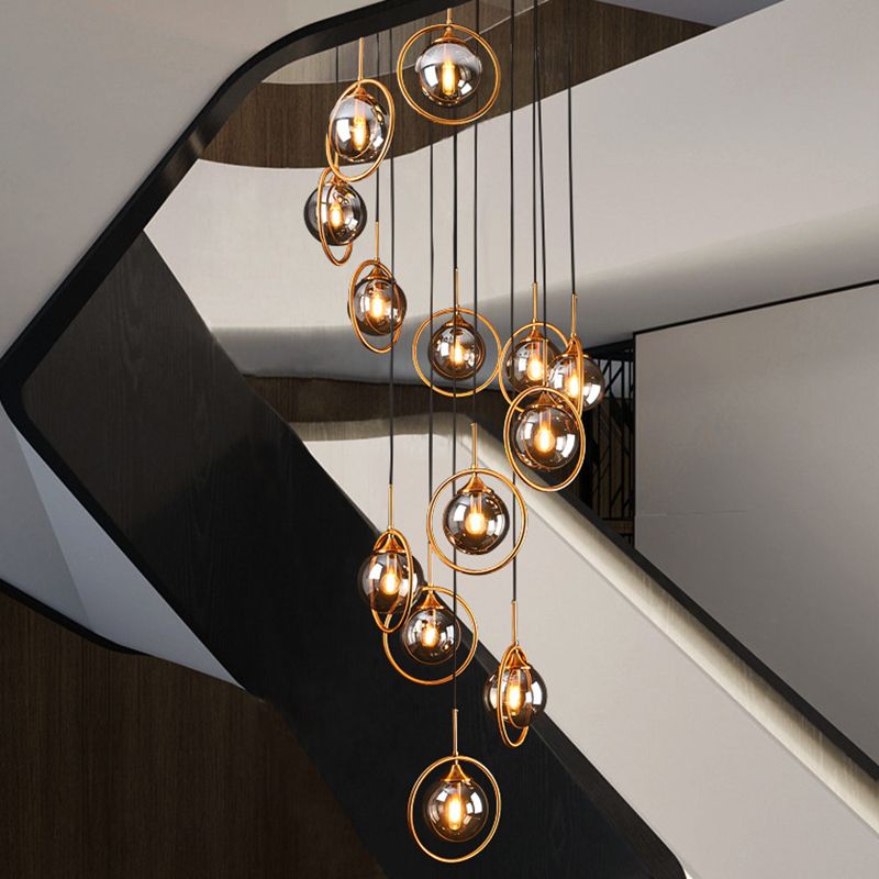 Valentina modern Spiral Ball sticlă Staircase candelabru