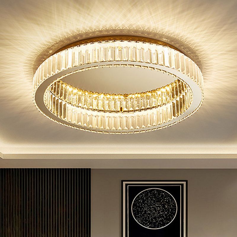 Kristy plafonieră aplicată aurie din cristal, modernă, în stil Art Deco, circulară