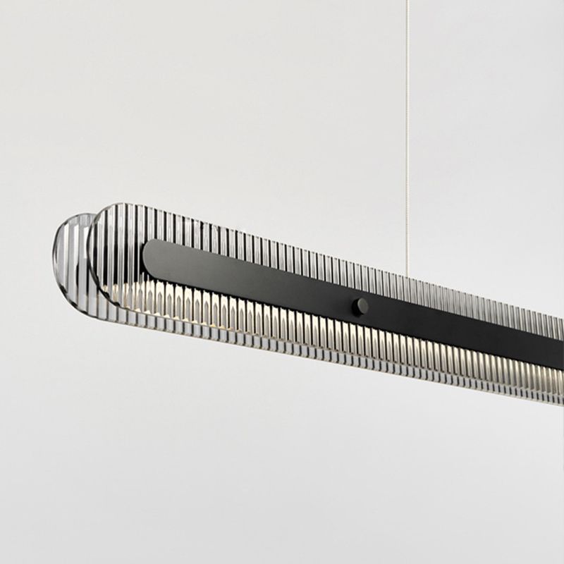 Arisha minimalist Linear metal/lampă suspendată, neagră