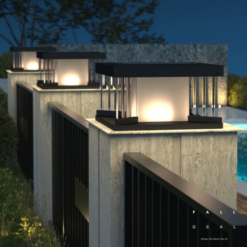 Ray aplică de perete LED contemporan dreptunghiular din metal, negru