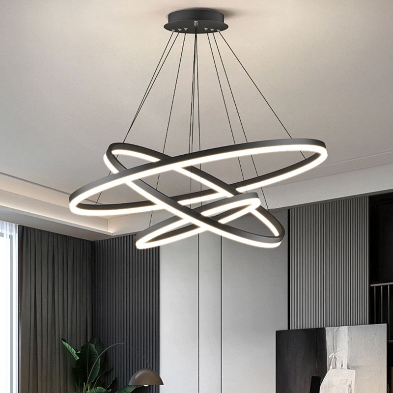 Arisha 3-Inele Negre lampă suspendată modernă