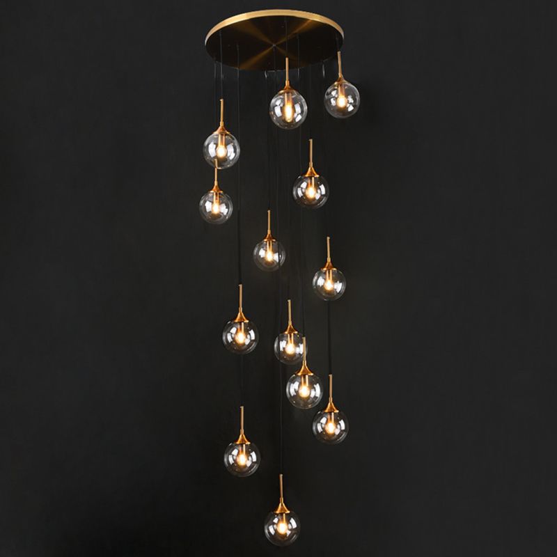 Valentina modern Spiral Ball sticlă Staircase candelabru