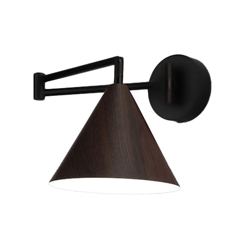 Muto aplică de perete lampă de perete conică reglabilă, metal/lemn, pentru dormitor