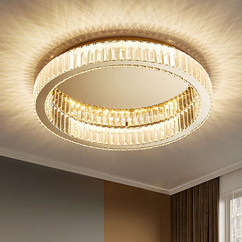 Kristy plafonieră aplicată aurie din cristal, modernă, în stil Art Deco, circulară