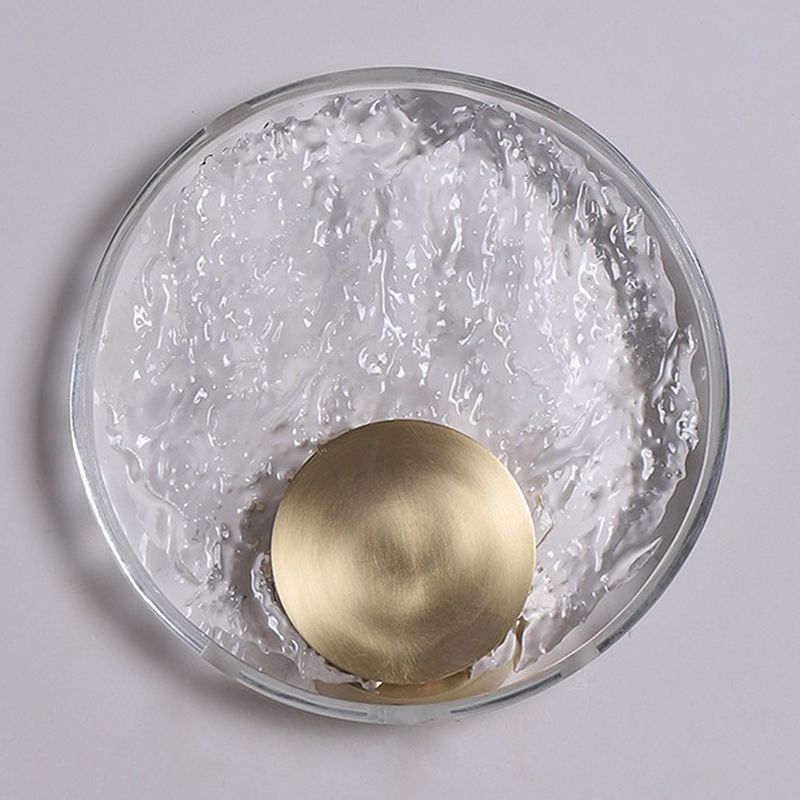 Kristy aplică de perete Art Deco cu glob din cristal și metal, aurie, pentru dormitor