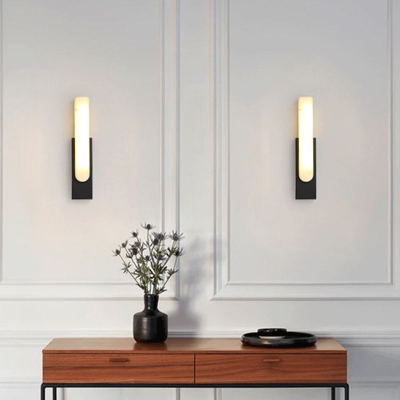 Arisha aplică de perete din piatră și metal, modernă, dreptunghiulară