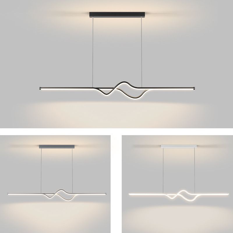Arisha lampă suspendată liniară modernă din metal, negru/alb/Gri