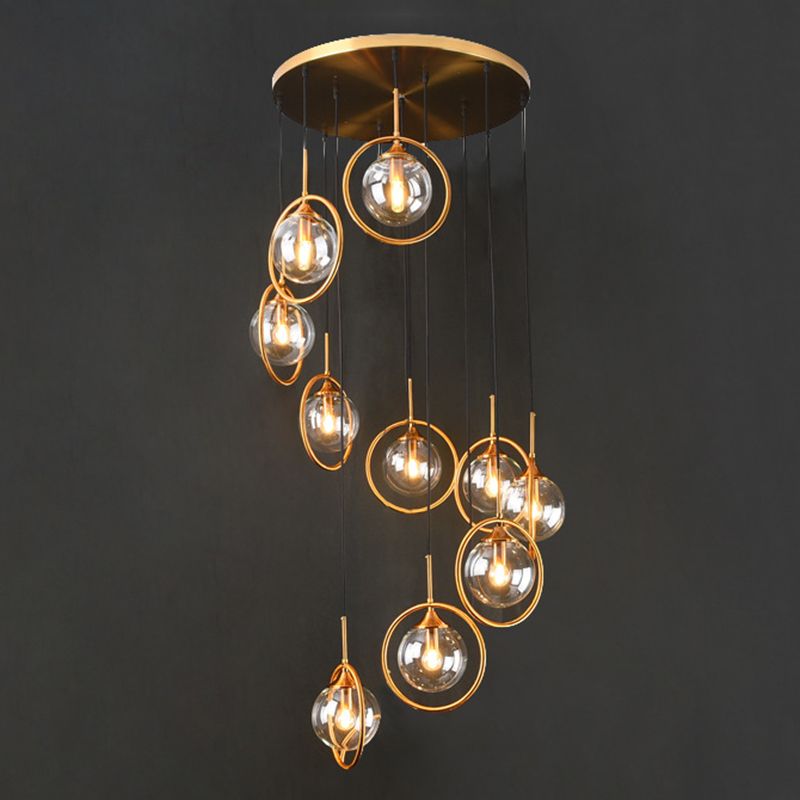 Valentina modern Spiral Ball sticlă Staircase candelabru