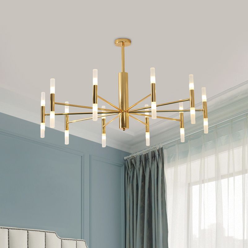 Kristy candelabru auriu din metal, modern, cilindric