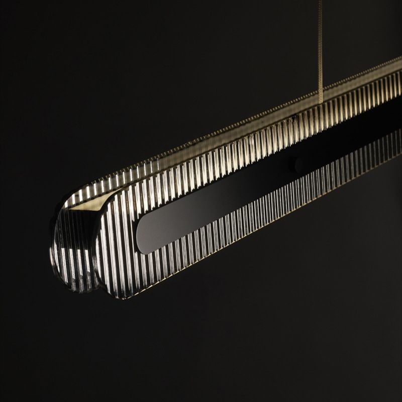 Arisha minimalist Linear metal/lampă suspendată, neagră