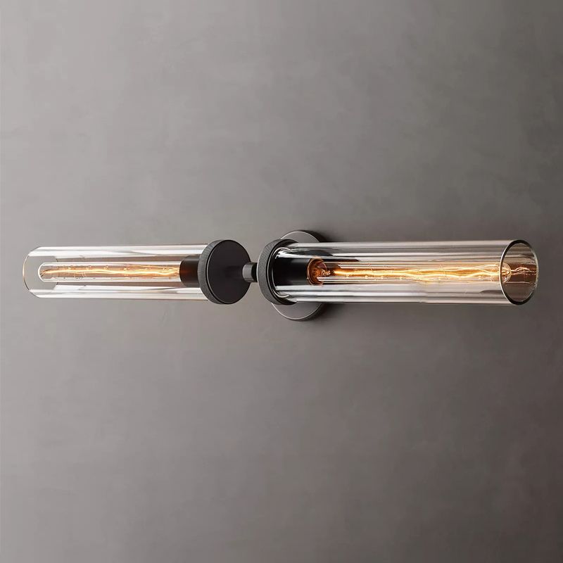 Arisha aplică de perete modernă cilindrică din metal cu LED, negru/cupru