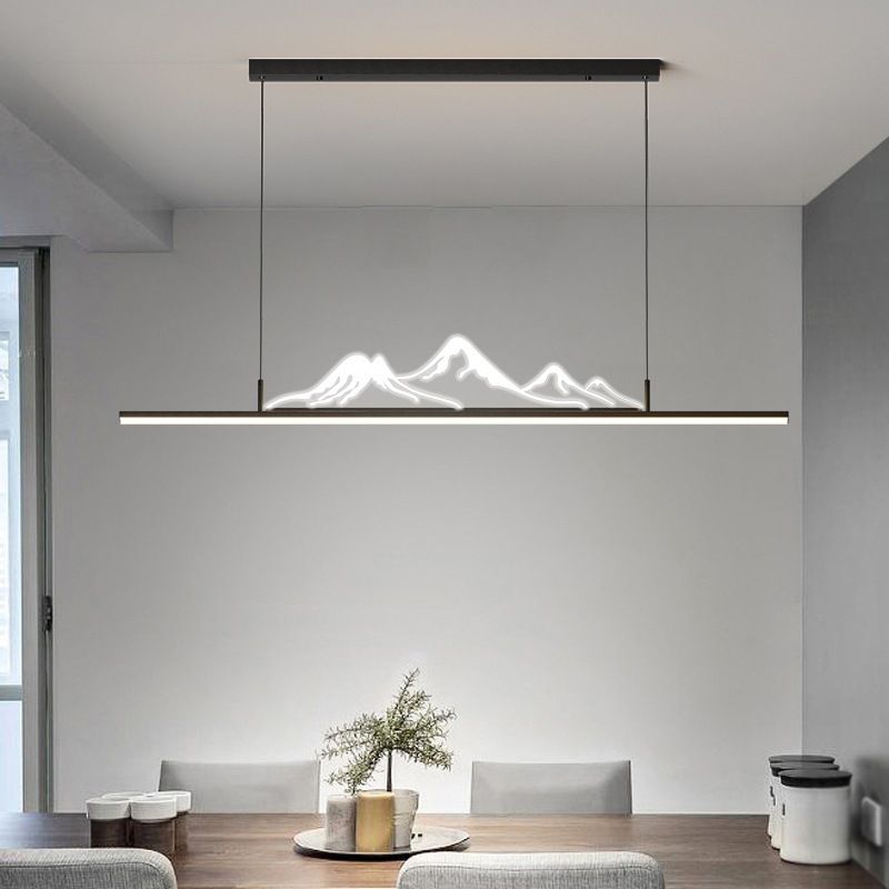 Arisha Designer Mountain formă LED lampă suspendată, negru/auriu