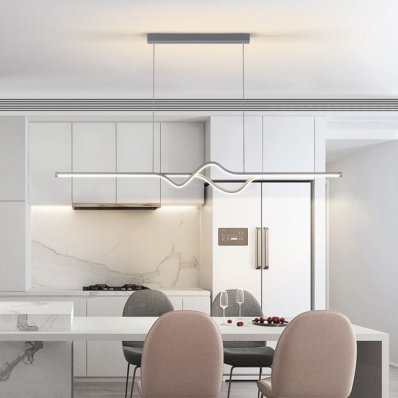 Arisha lampă suspendată liniară modernă din metal, negru/alb/Gri