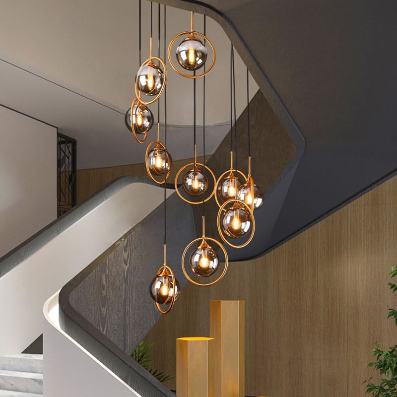Valentina modern Spiral Ball sticlă Staircase candelabru