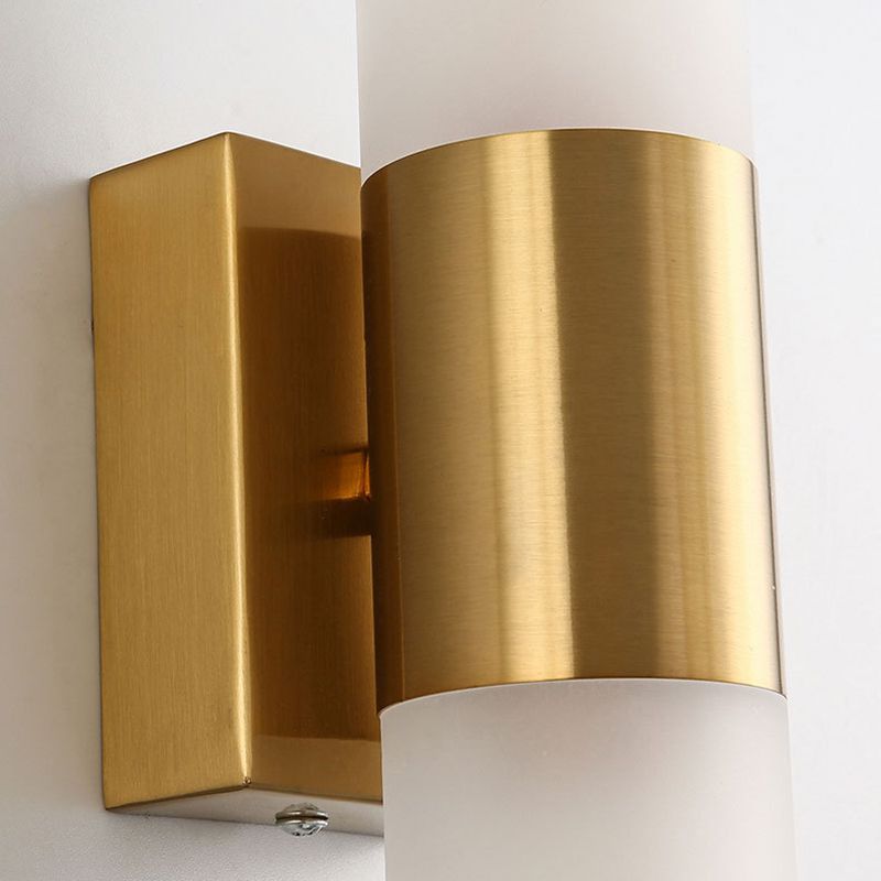 Arisha aplică de perete modernă cu două surse de lumină din metal și sticlă, culoare neagră/aurie, pentru oglindă