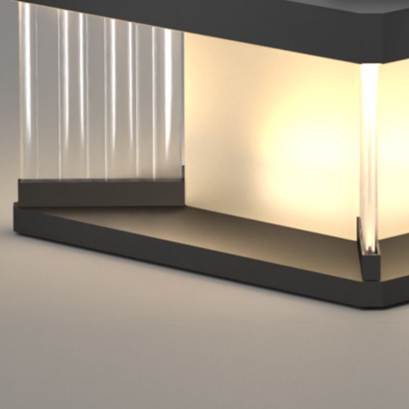 Ray aplică de perete LED contemporan dreptunghiular din metal, negru