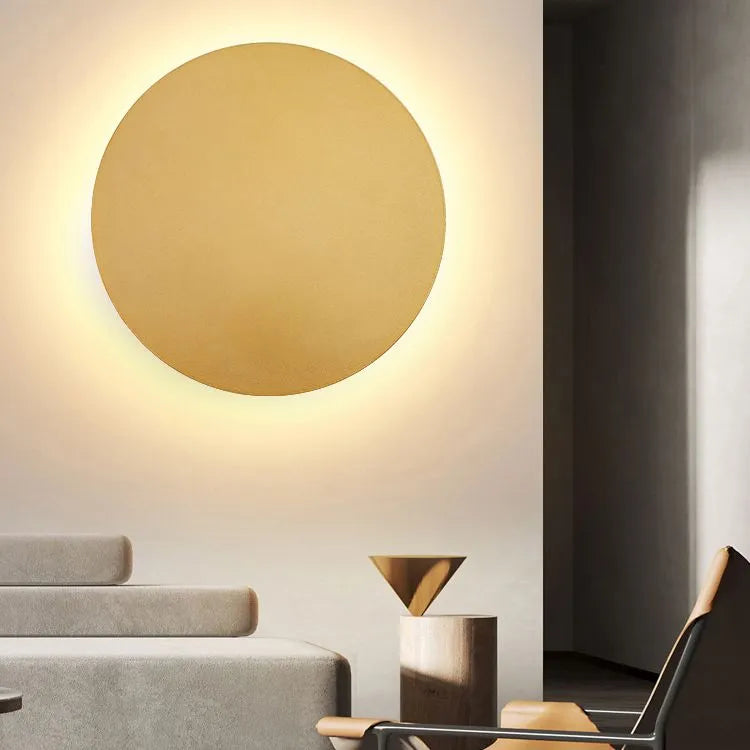 Arisha lampă de perete rotundă minimalistă montată pe perete, metal, pentru living/cameră de dormit