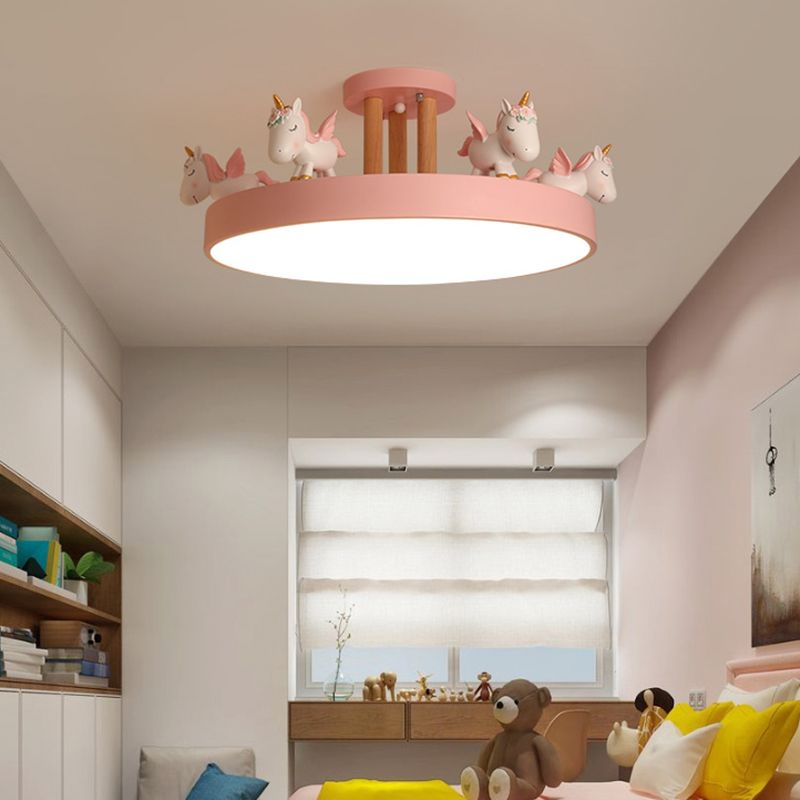 Arisha plafonieră Semi-Aplicată modernă Circulară cu Unicorn