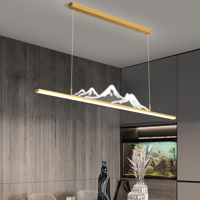 Arisha Designer Mountain formă LED lampă suspendată, negru/auriu
