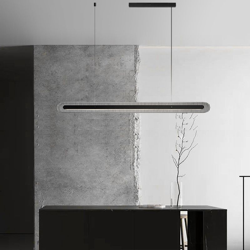 Arisha minimalist Linear metal/lampă suspendată, neagră